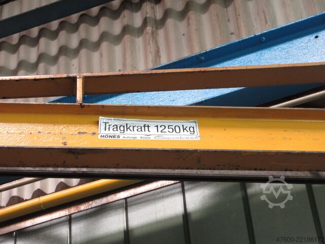 Wall-mounted slewing jib crane Slewing jib crane Chain hoist Stahl Demag Drehkran Hallenkran Kran Wandschwenkkran 4,6m NL 1250Kg Kettenzug