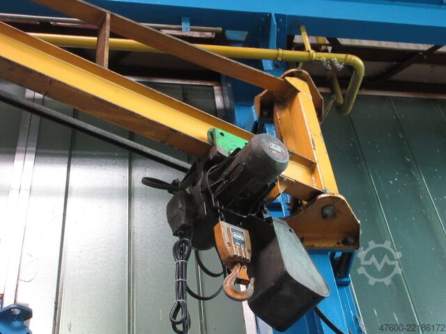 Wall-mounted slewing jib crane Slewing jib crane Chain hoist Stahl Demag Drehkran Hallenkran Kran Wandschwenkkran 4,6m NL 1250Kg Kettenzug