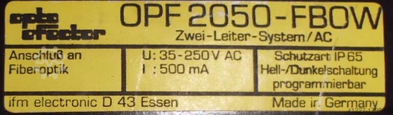 Reflexionslichtschranke IFM OPF2050-FBOW