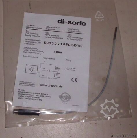 Proximity switch di-soric DCC 3.0V1.0 PSK-K-TSL