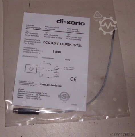 Proximity switch di-soric DCC 3.0V1.0 PSK-K-TSL