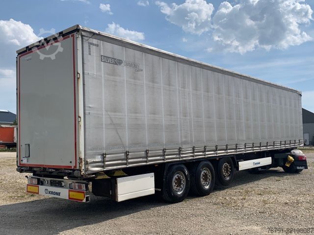 Open semitrailer with tarp KRONE SD Standard_ Liftachse_ LASI Code XL + VDI 2700