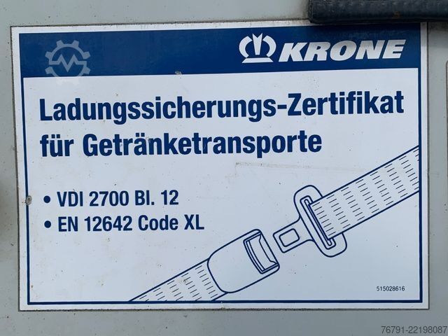 Open semitrailer with tarp KRONE SD Standard_ Liftachse_ LASI Code XL + VDI 2700