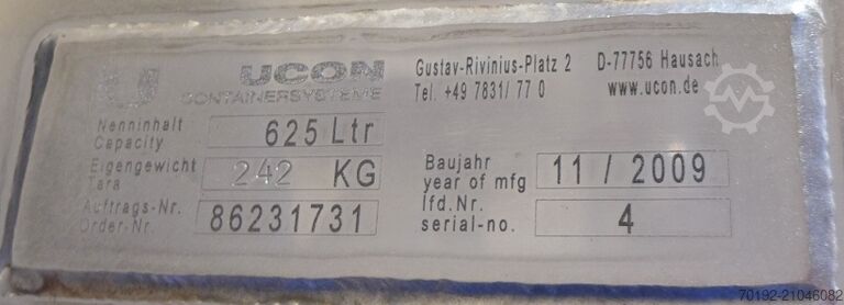 625 Liter Schüttcontainer aus V2A UCON 9263