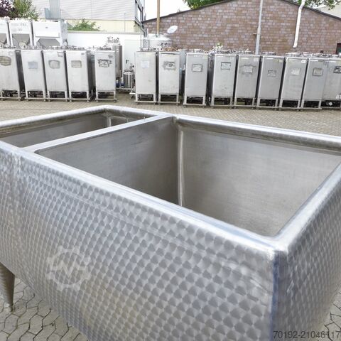 3000 Liter offener 2-Kammer-Behälter aus V2A (1 x 2000 Liter, 1 x 1000 Liter)  9228