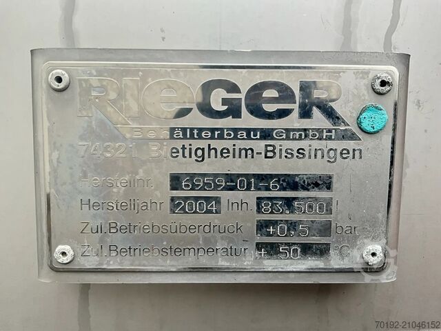 83500 Liter Lagertank aus V2A Rieger 9199