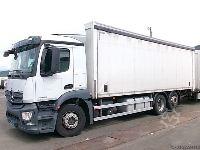 Flatbed truck with tarp MERCEDES-BENZ 2540 Antos*kpl Zug*2x 7,7m SafeServer*2x LBW*NLA