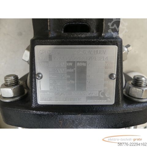 Komponente Grundfos CRN3-19 A-P-G-V-HUBV Pumpe mit MG 90SA2-24FT115-C2 --