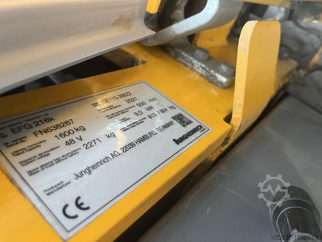 Electric 3-wheel forklift Jungheinrich EFG216k
