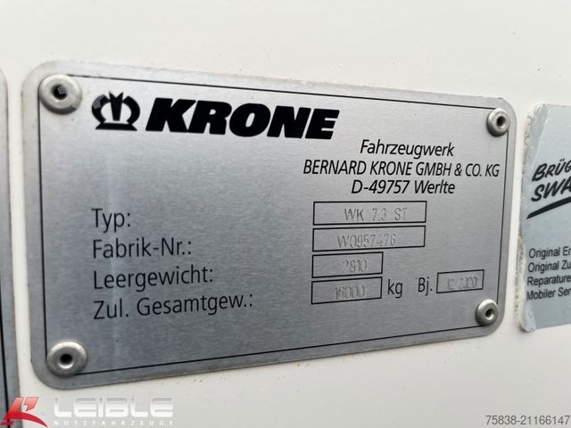 Swap body trailer KRONE WK 7.3 Stahl Koffer WAB *Lochwand/Dry Box*TOP*