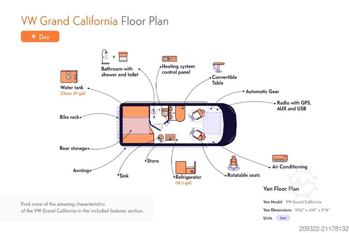 Kastenwagen Wohnmobil / Campervan Volkswagen California Coast 2022|EURO 6 | Venditore professionale