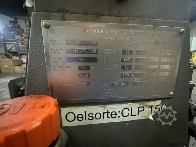 Hochdruck-Pumpenaggregat 650bar 45l/min Hammelmann HDP 77