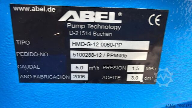 Piston membran pump HMD-G-12-0060-PP ABEL HMD-G-12-0060-PP