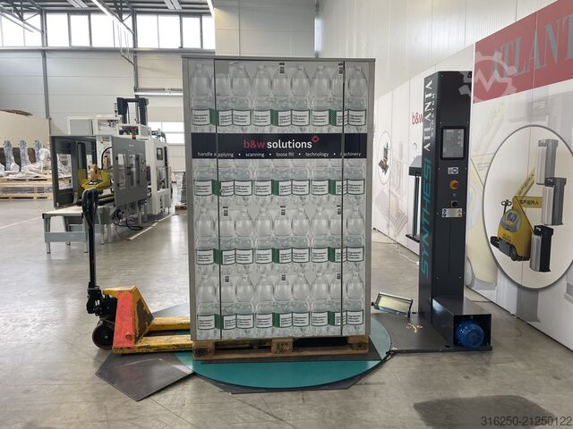 Palettenwickler Drehteller Stretchen ATLANTA - 25mm flacher Drehteller SYNTHESI - 200% Vorreckung