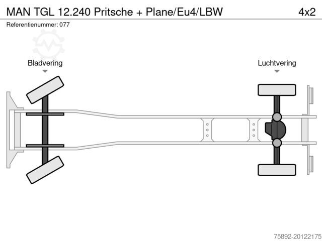 Plane MAN TGL 12.240 Pritsche + Plane/Eu4/LBW