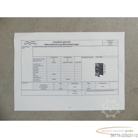 Komponente Alfa Laval M6-MFM Plattenwärmetauscher 30103-32067 mit Inspektionsbericht