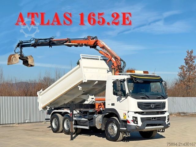 Truck mounted crane VOLVO FMX 410 Kipper 5,10m *ATLAS 165.2E/FUNK *6x4
