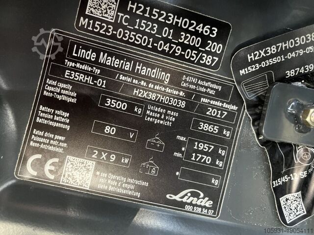 Electric 4-wheel forklift Linde E35RHL-01