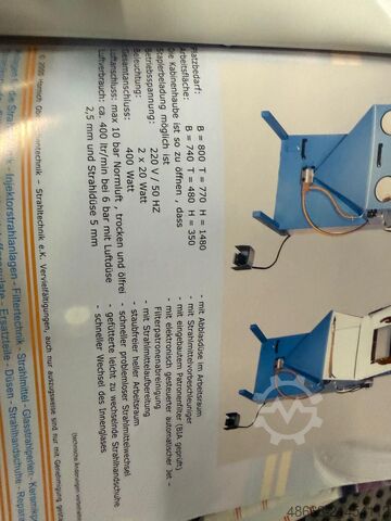 Sandstrahlanlage Feinstrahlgerät Hornich ISK 800 SF