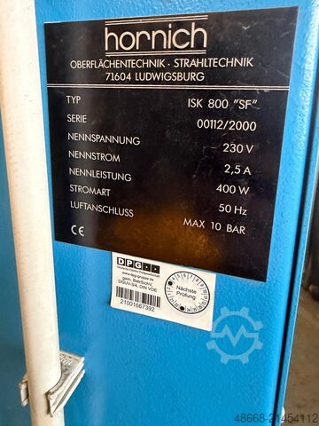 Sandstrahlanlage Feinstrahlgerät Hornich ISK 800 SF