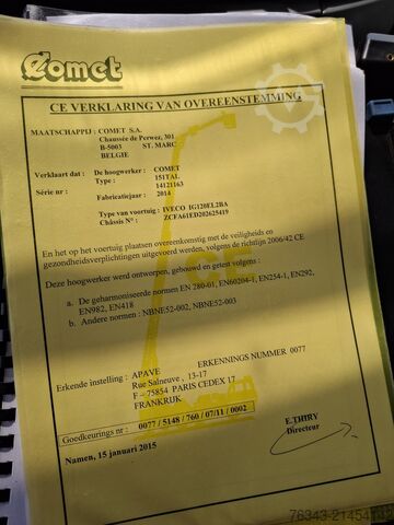 Aerial platform truck IVECO EUROCARGO ML 120EL19 - E6 - NACELLE 15 M