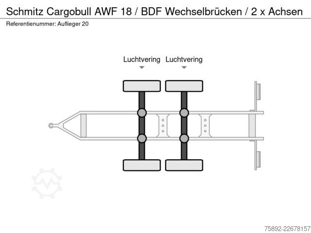 Container transportation Schmitz Cargobull AWF 18 / BDF / 2 x Achsen