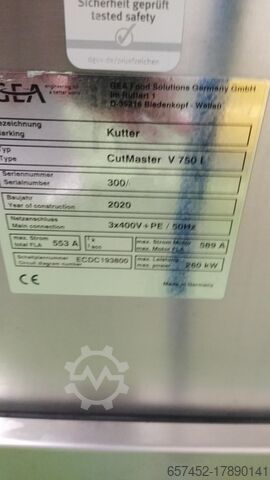 Vacuum bowl cutter GEA CutMaster V 750l