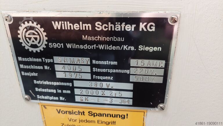 Mot.-Dreiwalzen-Rundbiegemaschine SCHÄFER SRMASY 2000 x 2.5