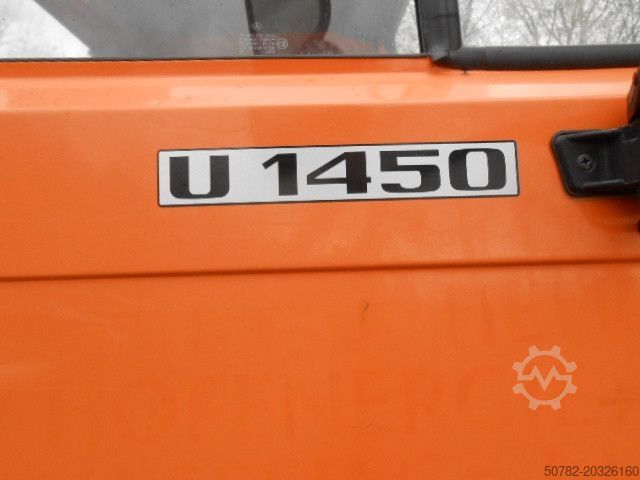 Tipper truck UNIMOG U1450 427/11 mit Kran