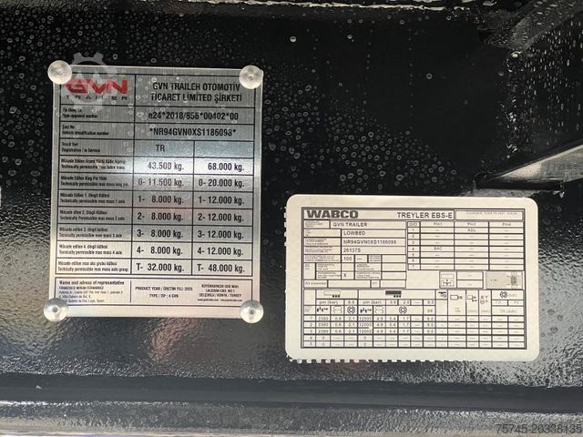 Low loader semitrailer  GVN 4GVN O4*ÜBERBREITE TAFEL*KOC*LIFT*PE