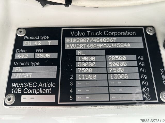 Standard-SZM Volvo FH 500 Globetrotter XL / 280 dkm / Tacho V2 / V...