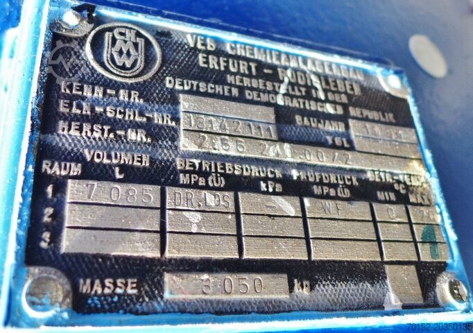 7085 Liter Rührwerksbehälter aus V2A/Stahl mit Schrägblattrührer  8646