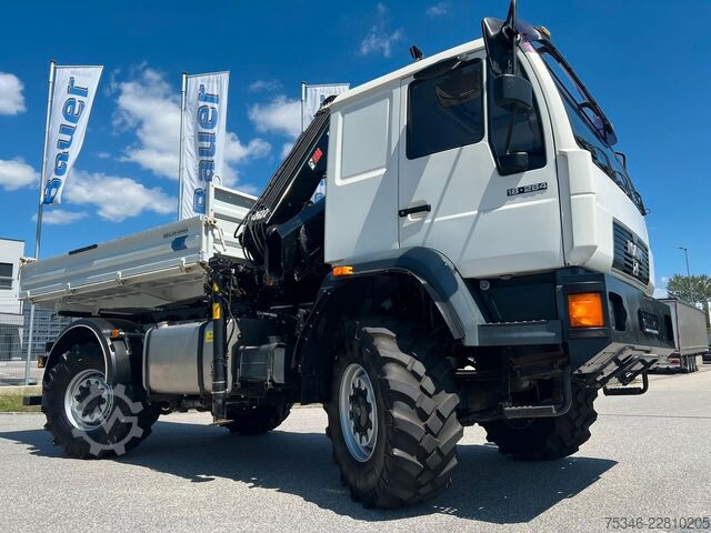 Kipper LKW MAN L90 18.284 4x4 LOF Kipper/Kran/47 tkm/HA gelenkt
