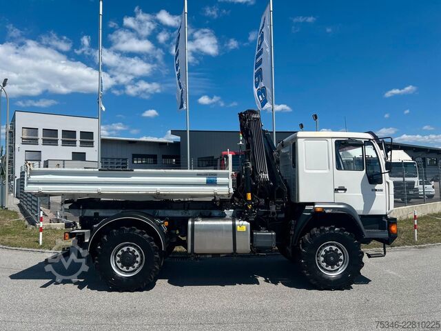 Autokran MAN L90 18.284 4x4 LOF Kipper/Kran/47 tkm/HA gelenkt