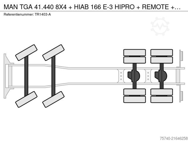 Hook arm system MAN TGA 41.440 8X4 + HIAB 166 E-3 HIPRO + REMOTE + ...