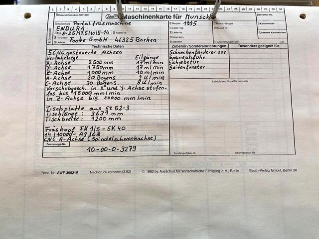 Portalfräsmaschine Fooke Endura