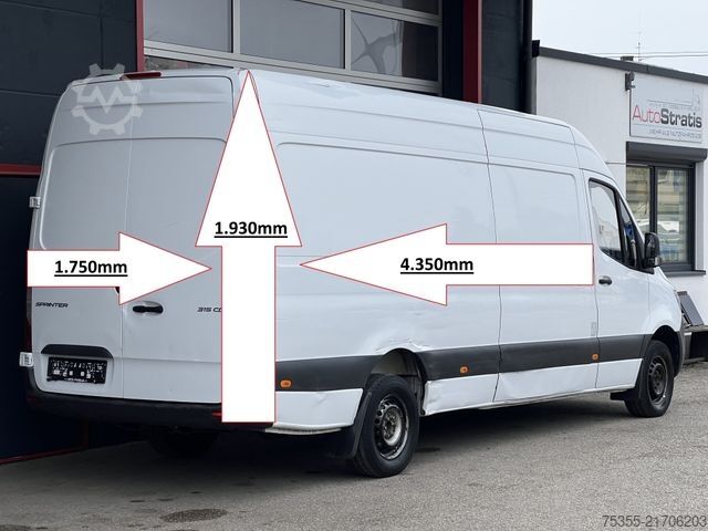 High top van MERCEDES-BENZ Sprinter 315 CDI L4 Klima MAXI Tempomat 3-Sitz