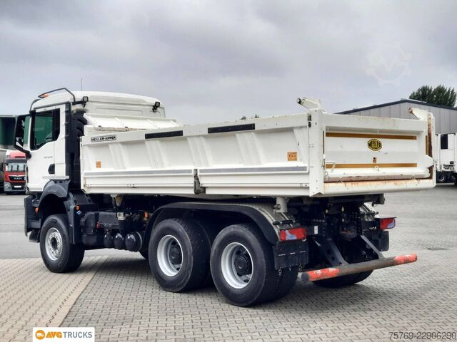 Three-sided tipper truck MAN 33.510 TGS 6X4 Meiller Bordmatik Retarder
