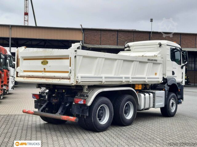 Three-sided tipper truck MAN 33.510 TGS 6X4 Meiller Bordmatik Retarder