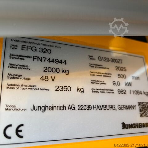 Frontlader mit Drehrahmen für Gabelzinken Jungheinrich EFG 320