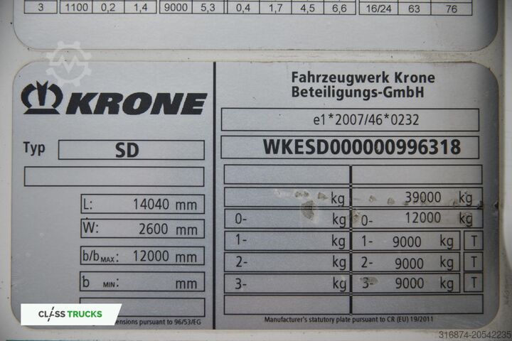 Reefer semitrailer KRONE SDR Cool Liner FP 60 ThermoKing SLXi 300
