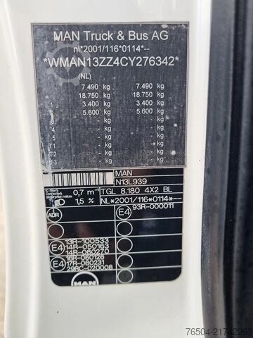 Car transporter MAN TGL 8.180 TIJHOF Abschlepp 7.5t MMAT 18750kg 6...