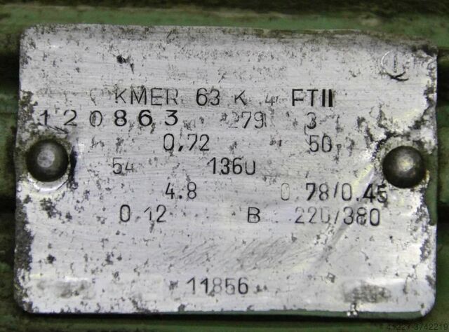 Electric motor 0.12 kW 1360 Rpm VEB KMER63K4