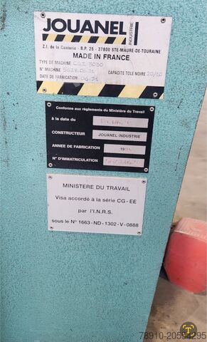 Guillotine shears Jouanel CGI 3030