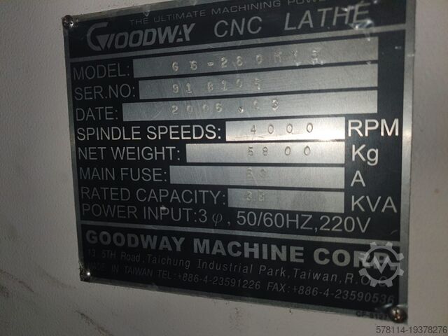 Cnc lathe Goodway GS-260MYS