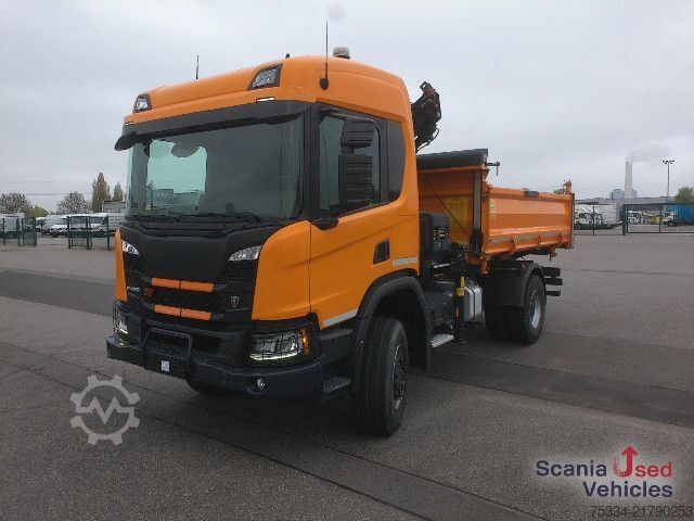 Three-sided tipper truck Scania P 450 B4x4HZ ALLRAD HIAB X-HIDUO 108 E-3U