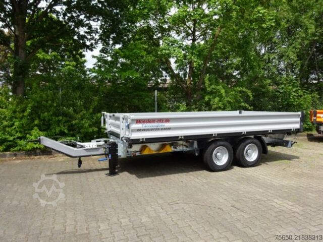 Tipper trailer Möslein TTD11 weiß  neuer Tandem 3- Seitenkipper Tieflader-- Neufahrzeug --
