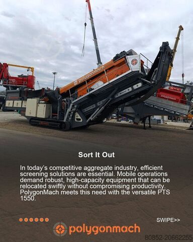 Crushing plant Polygonmach PTS155   1500x5000mm  3 decks  track screen