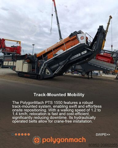 Crushing plant Polygonmach PTS155   1500x5000mm  3 decks  track screen