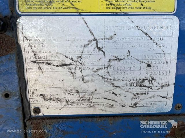 Open semitrailer with tarp Berger Curtainsider Mega